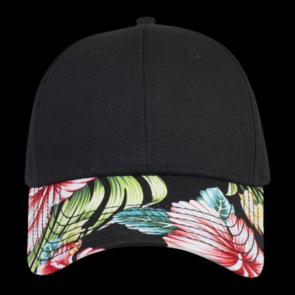 OTTO Hawaiian Pattern Visor Superior Cotton Twill Six Panel Low Profile Baseball Cap Thumbnail